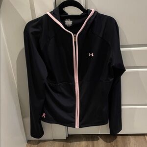 Under Armour Black Hoodie with Pink Trim